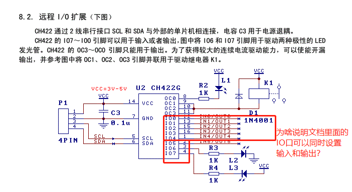CH422做拓展IO时IO7~IO0是否可部分配置为Input、部分配置为Ouput？ - 沁恒微电子社区